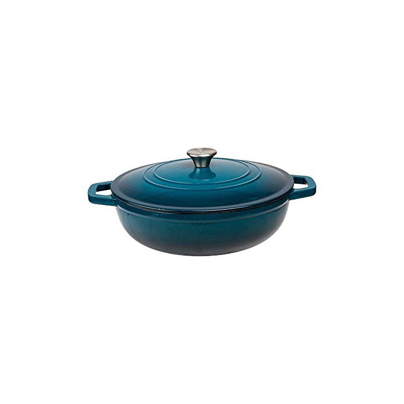 Dark Teal Enameled Cast Iron 5 Qt. Dutch Oven Braiser