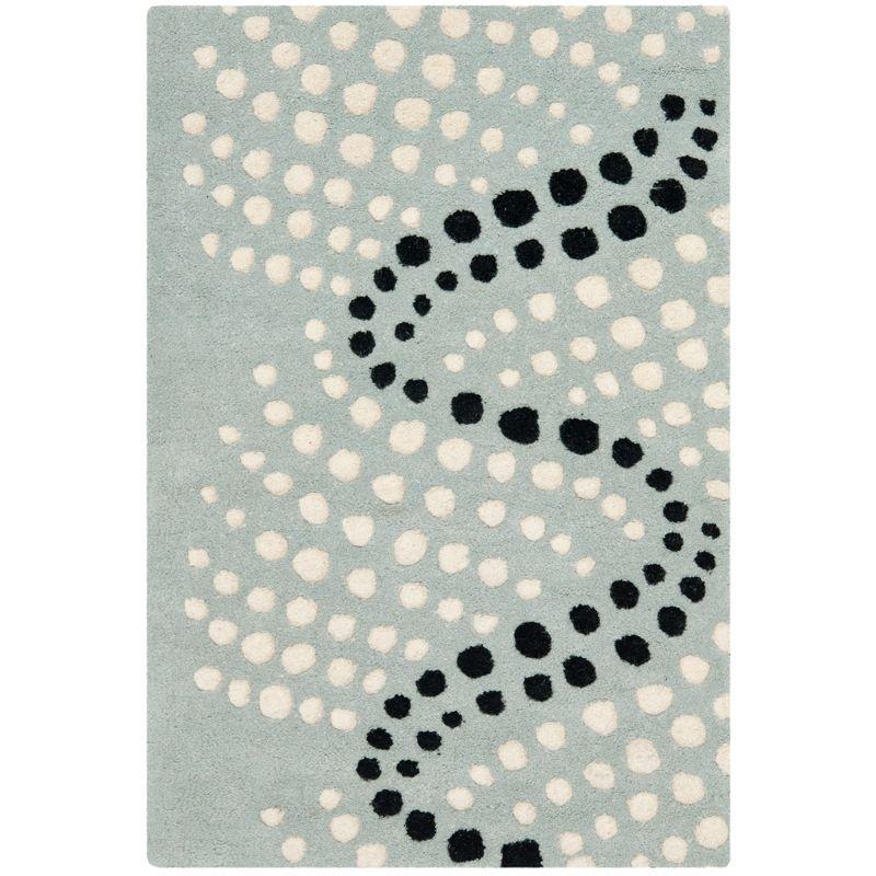 Grey and Ivory Hand-Tufted Wool and Viscose 2' x 3' Rug