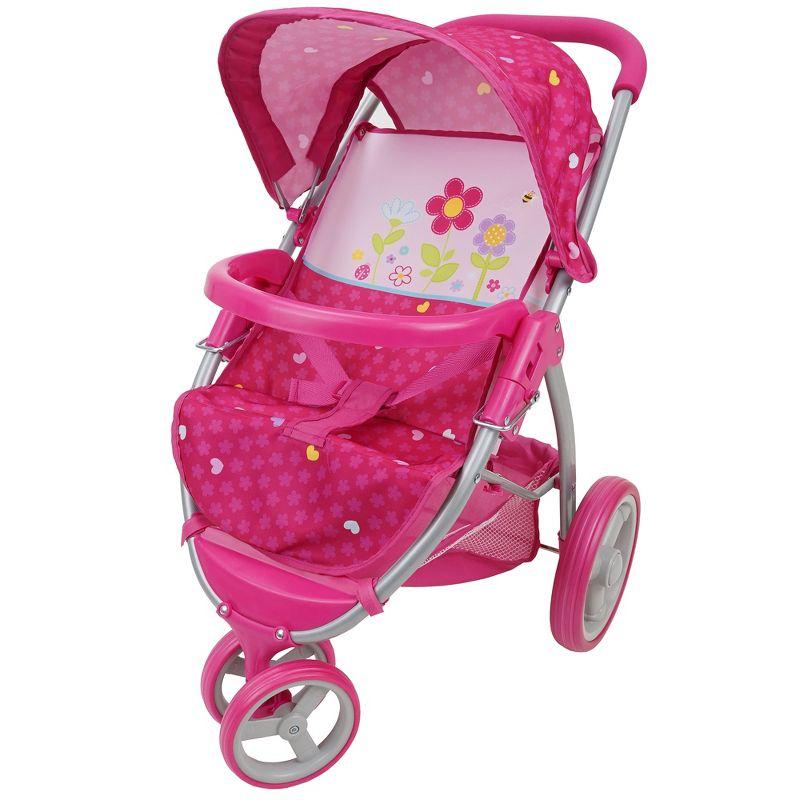 509: Garden Doll Jogger Stroller W/ Safety Harness & Retractable Canopy