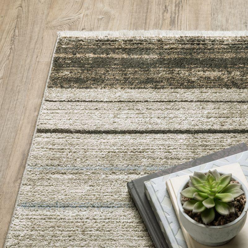 Oriental Weavers Bauer 090N2 Beige/ Charcoal Indoor Area Rug - 2'3" x 7'6"