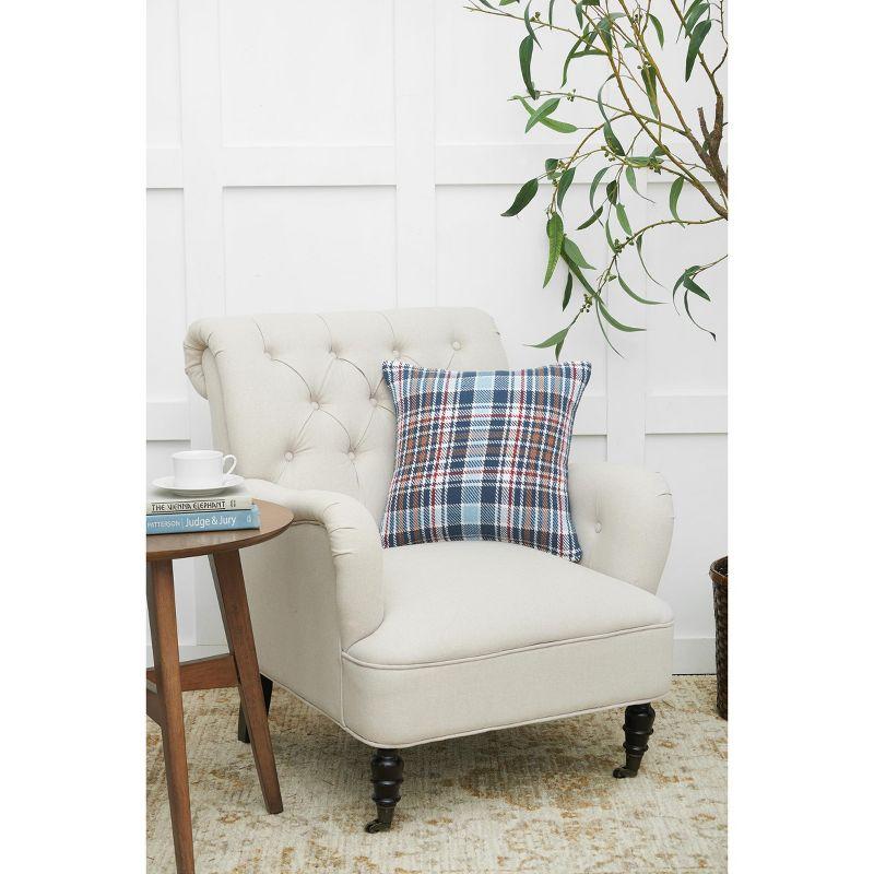 Plaid Cotton Throw Pillow