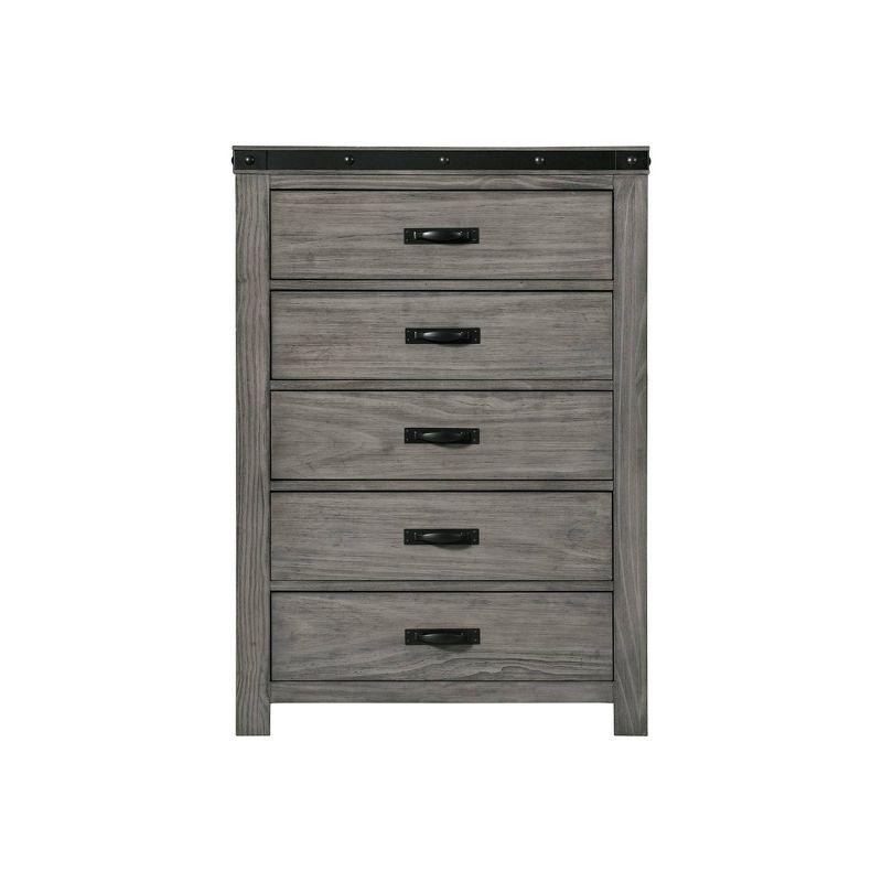 5 Drawer Montauk Chest Gray - Picket House Furnishings: Spacious Storage, Metal Pulls, Bedroom Furniture