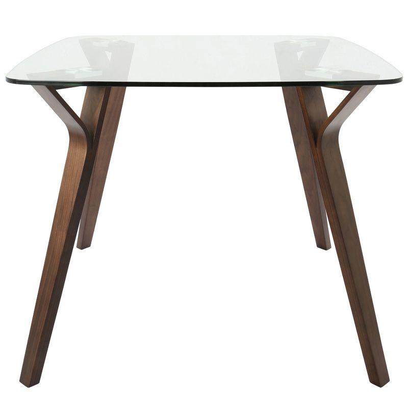 38" Folia Mid-Century Modern Dining Table Clear - LumiSource: Scandinavian Style, Glass Surface, Seats 4