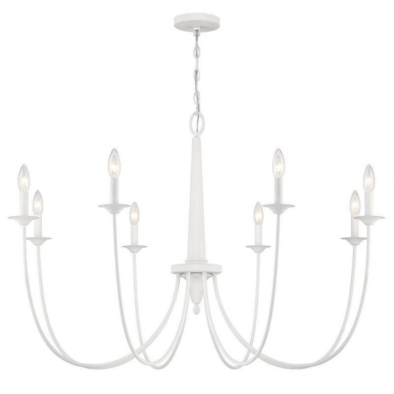 Bisque White 8-Light Metal Candle Chandelier