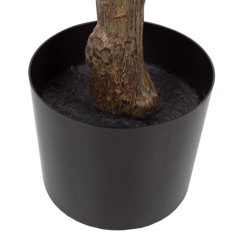 Artificial Rubber Plant - 51-Inch Faux Tree with Natural-Feel Leaves - Realistic Potted Indoor Plant for Office or Home Decor by Pure Garden (Green)