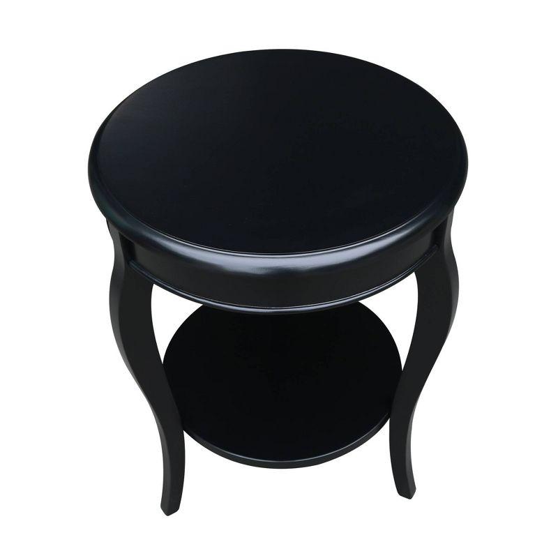 Cambria 25'' Black Solid Parawood Round End Table