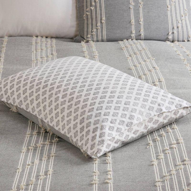 Gray Full Cotton Jacquard Reversible Bedding Set