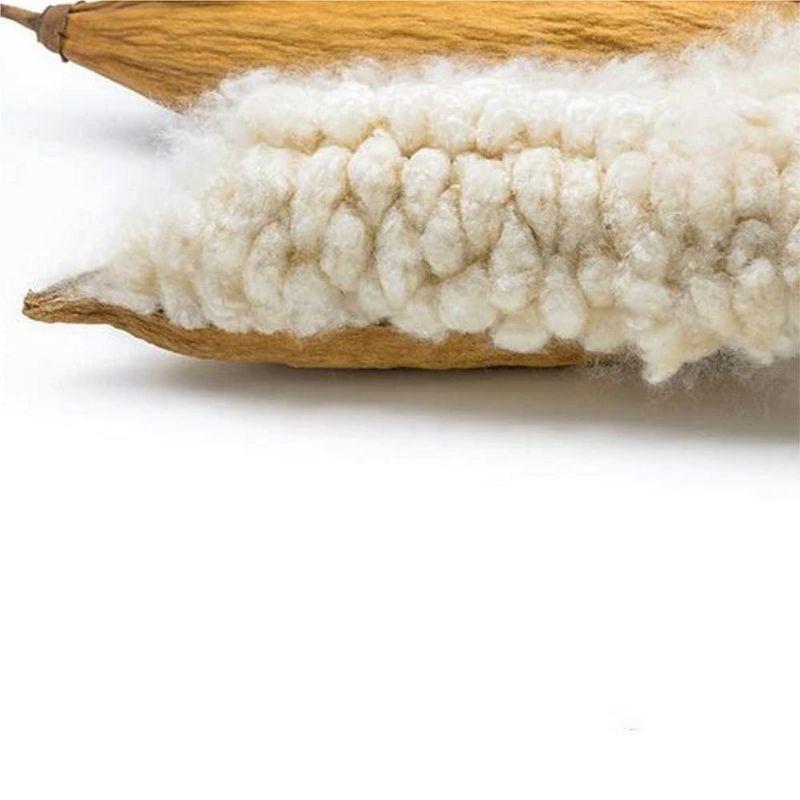 Cheer Collection Set of 2 Organic Kapok Bed Pillows with Breathable Cotton Shell - Yellow, King (20" x 36")