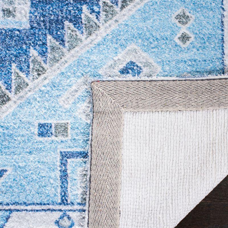 Saffron SFN549 Hand Loomed Area Rug - Blue/Ivory - 5'x8' - Safavieh.