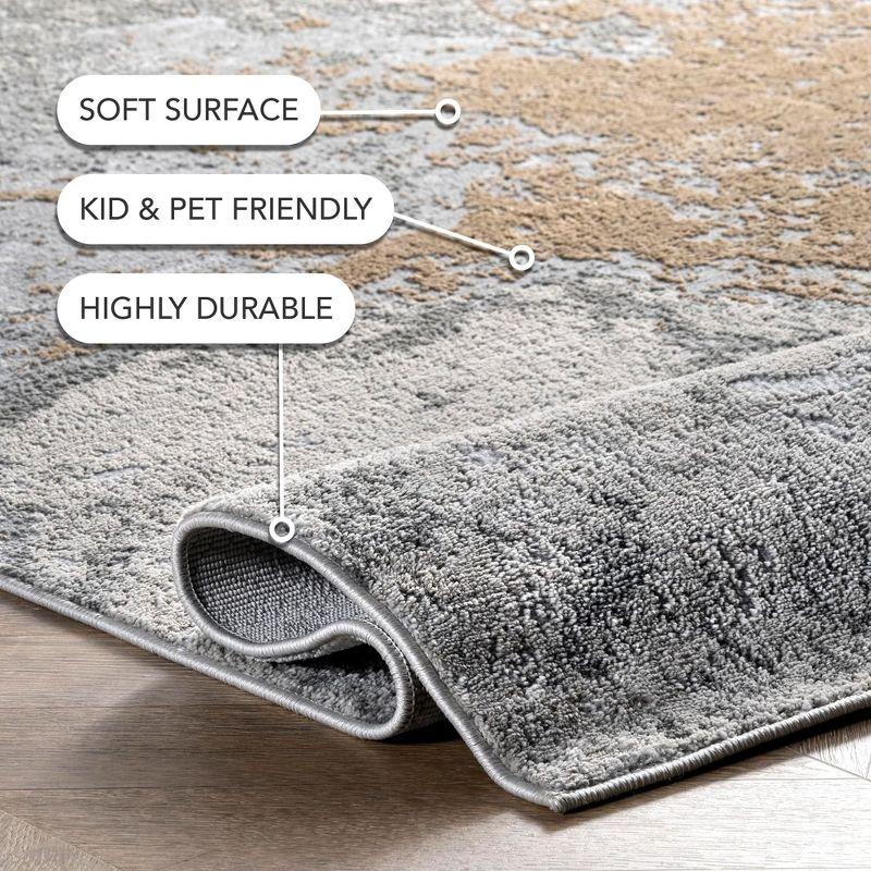 Nuloom Cyn Abstract 3x5 Accent Indoor Area Rug for Living Room Bedroom Dining Room Entryway Kitchen, Silver/Ivory