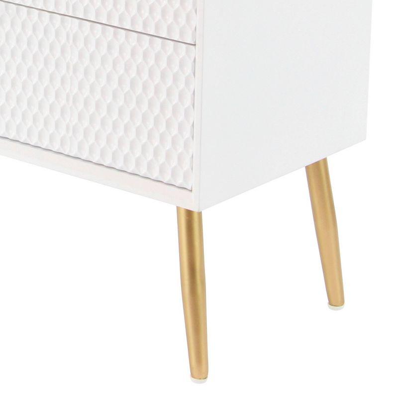 Modern White Wood and Metal 3-Drawer Storage Cabinet