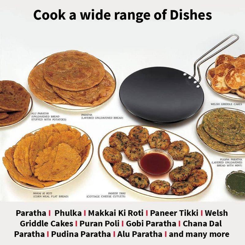 Hawkins Futura Hard Anodized Concave Tava Griddle with Steel Handle: Gas Compatible, Aluminum Surface, Hand Wash
