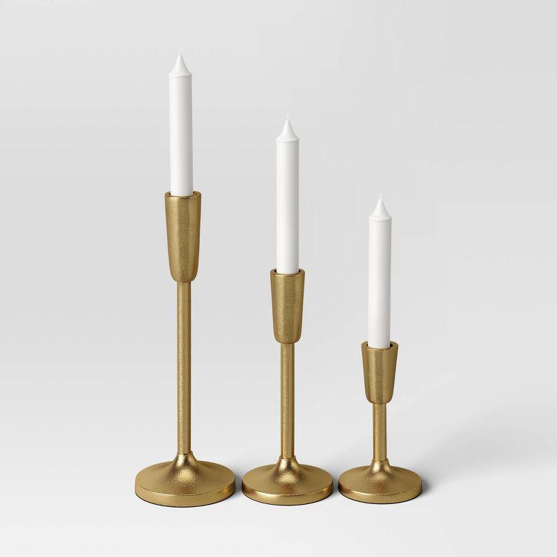 3 Piece Aluminum Tabletop Candlestick Set