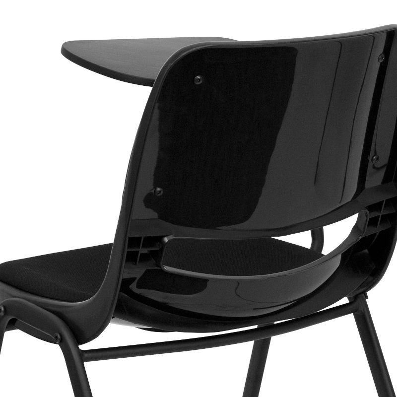 Flash Furniture Black Padded Ergonomic Shell Chair with Right Handed Flip-Up Tablet Arm