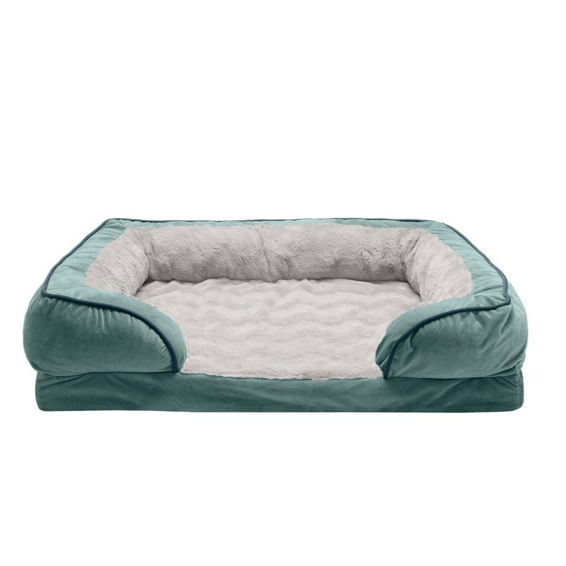 FurHaven Velvet Wave Perfect Comfort Orthopedic Sofa Dog Bed