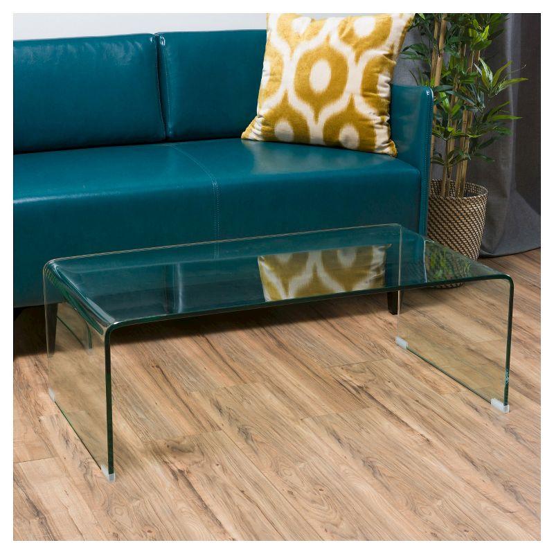 Christopher Knight Home Ramona Glass Rectangle Coffee Table Clear: Tempered Material, No Assembly Required