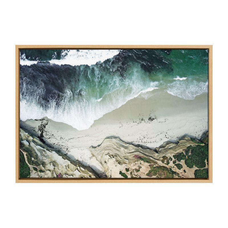 Natural Coastal Beach Canvas Wall Art with Polystyrene Frame