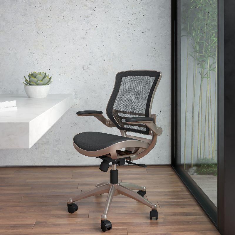 ErgoFlex Black Mesh Mid-Back Executive Swivel Office Chair with Adjustable Arms