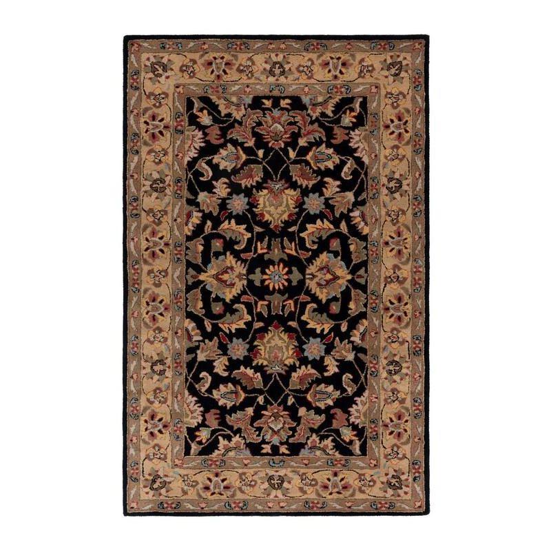 Heritage HG957 Handmade Area Rug - 4'x6' - Black/Beige - Safavieh