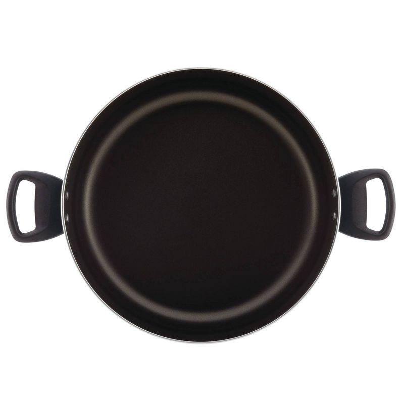 Farberware 10.5qt Aluminum Nonstick Covered Stockpot Black: Dishwasher-Safe, Electric & Gas Compatible Cooking Pot