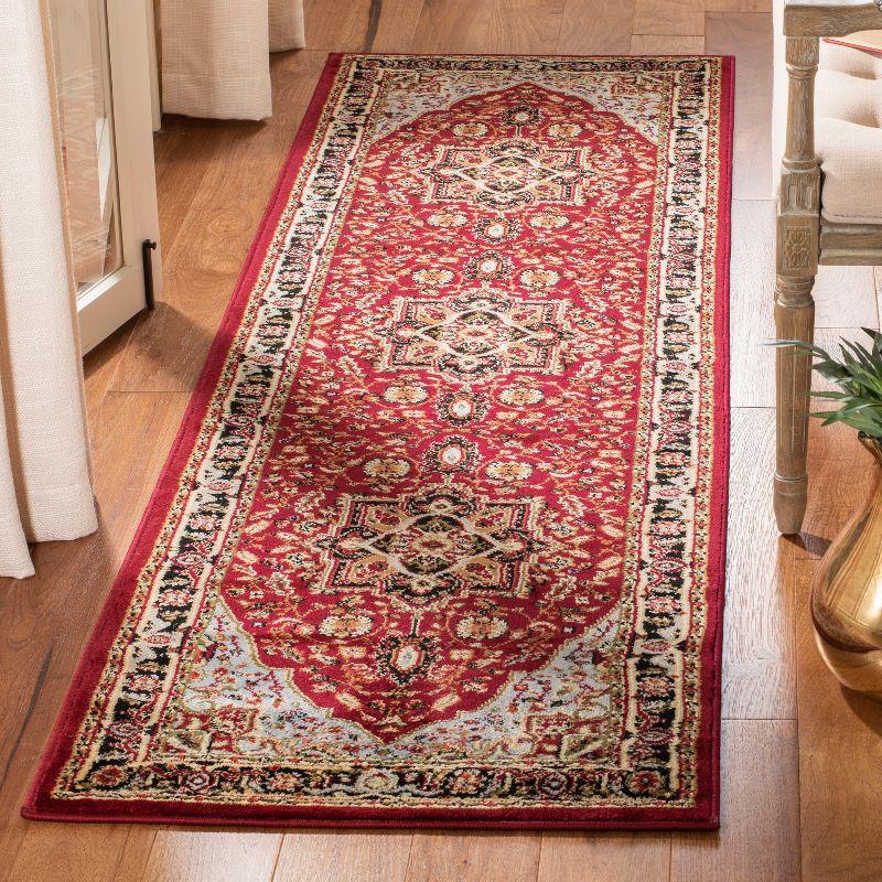 Hand-Knotted Red and Black Persian Runner Rug