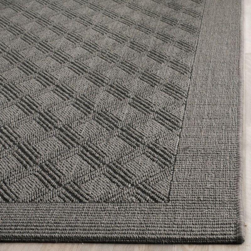 Gray Geometric Hand-knotted Synthetic 4' x 6' Area Rug