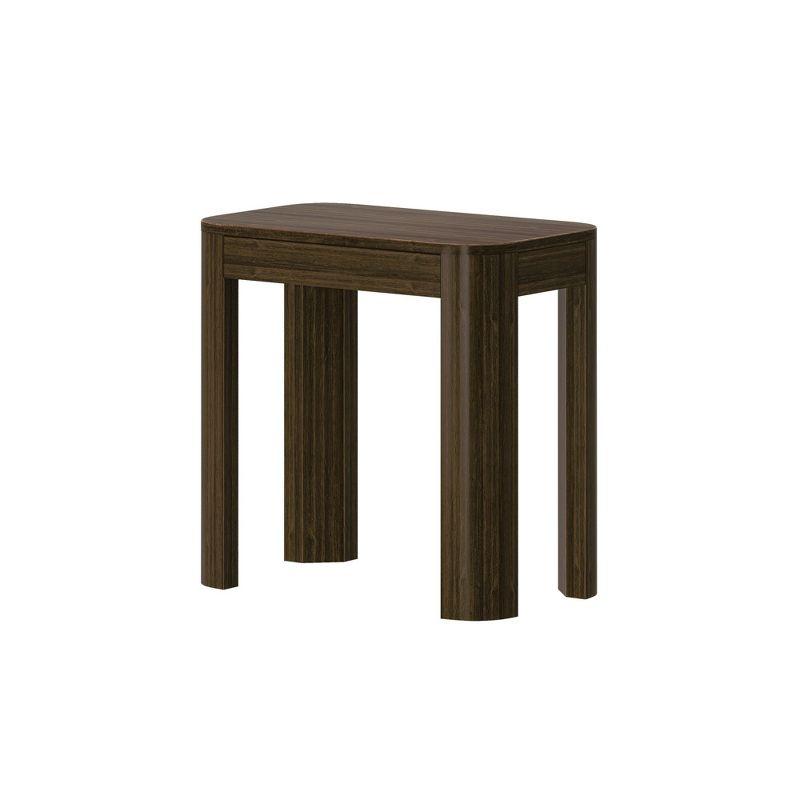 Plank+Beam Solid Wood Side Table, Modern Rounded Edge Slim Side Table for Living Room, 25"