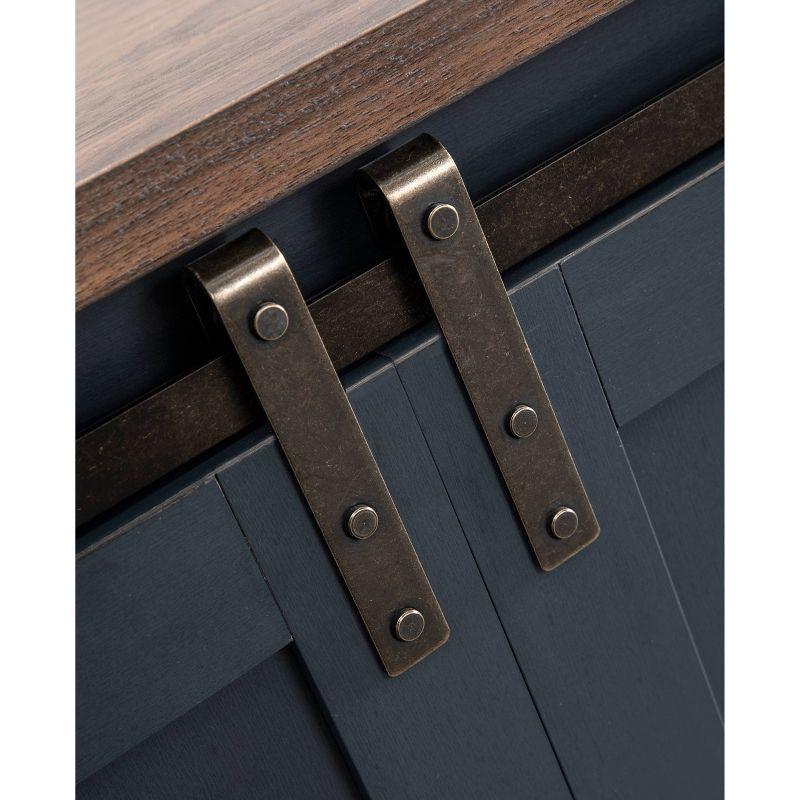 Sliding Doors TV Stand for TVs up to 60" Navy Blue - Home Essentials: Farmhouse Style, Adjustable Shelves, Cable Management
