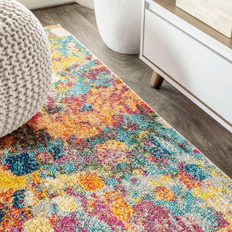 8'x10' Contemporary POP Modern Abstract Area Rug, Multi/Yellow - JONATHAN Y