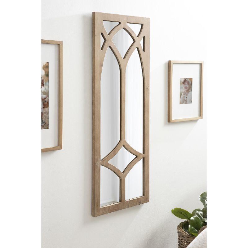 Kate and Laurel Pierette Framed Wall Mirror, 16x42, Natural