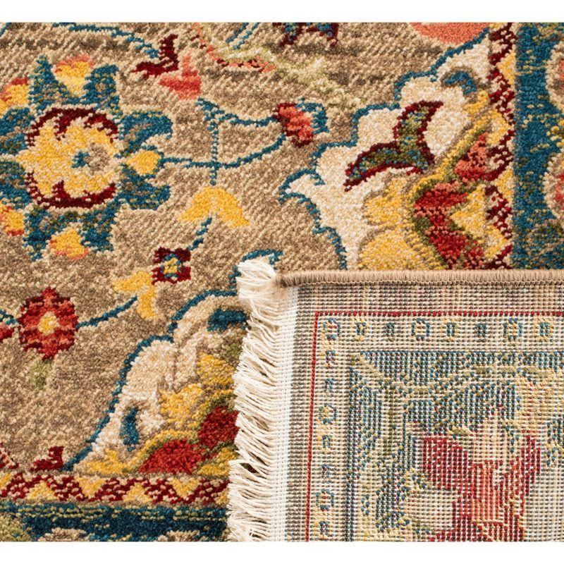 Kashan KSN307 Power Loomed Accent Rug - Taupe/Blue - 3'3"x4'10" - Safavieh