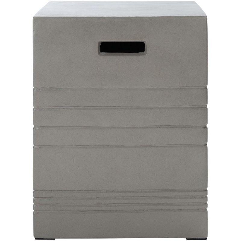 Deidara Concrete Accent Stool - Indoor/Outdoor - VNN1031 - Gray - Safavieh