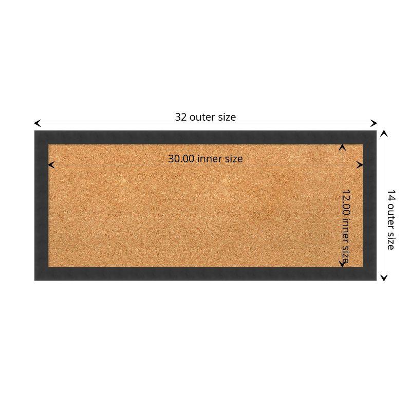 Amanti Art Natural Cork Board Wood Framed Mezzanotte Black Bulletin Board 32 in. x 14 in.