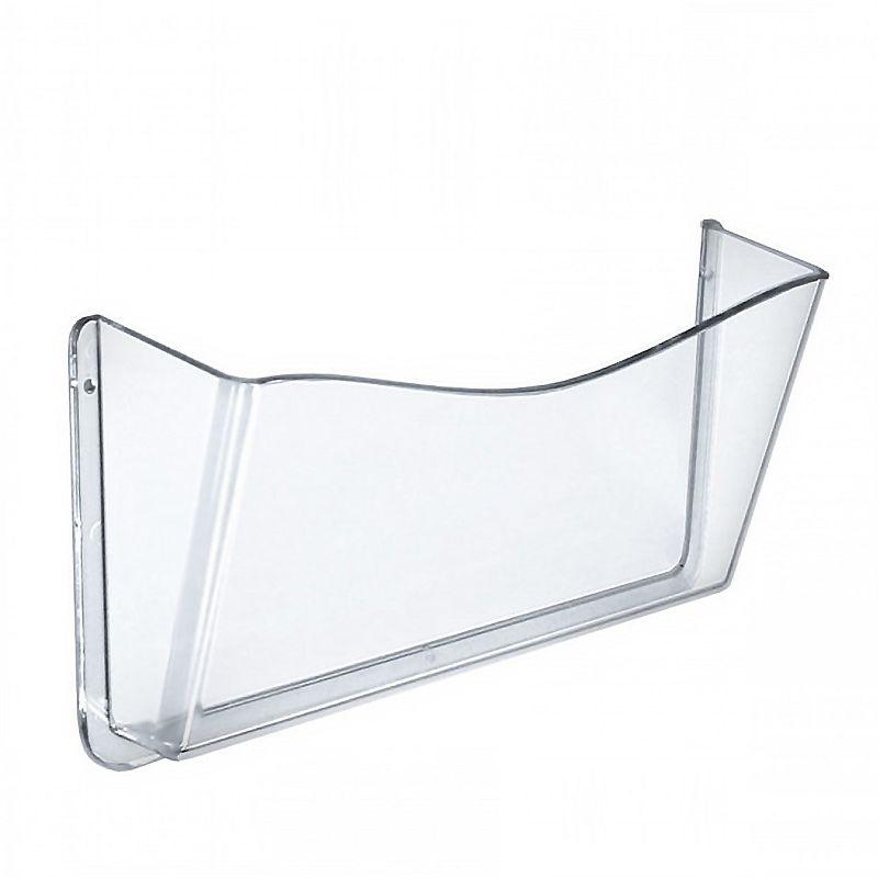 Clear Plastic Wall Mount File Holder with Hanging Hardware, 4-Pack