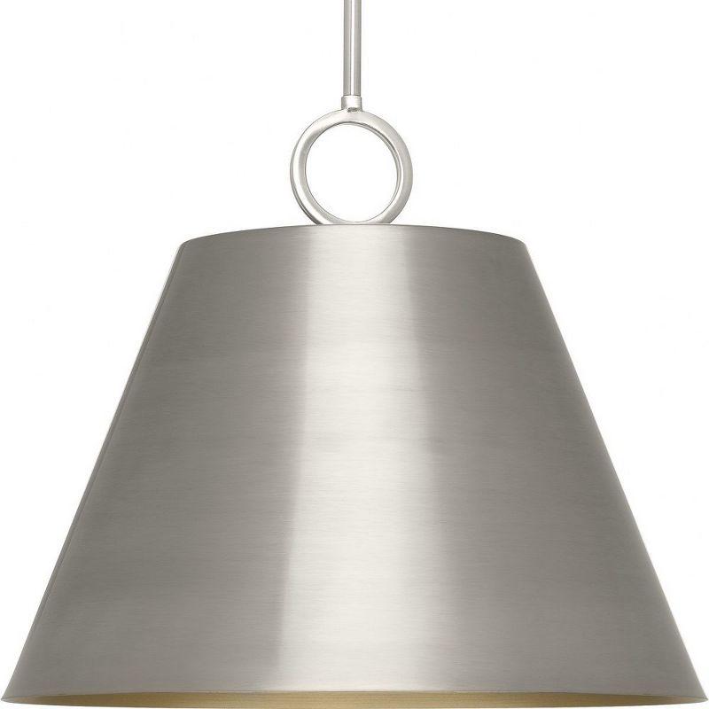 Progress Lighting Parkhurst 3-Light Pendant, Brushed Nickel, Dome Metal Shade