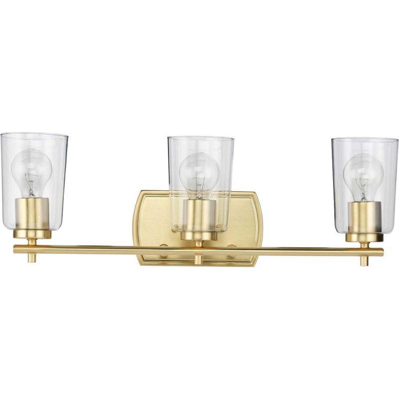 Progress Lighting Adley 3-Light Bath Vanity in Polished Nickel with Clear Glass Shades