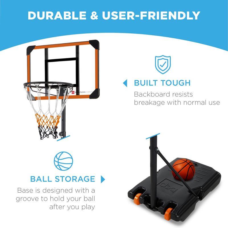 Best Choice Products Kids Height-Adjustable Basketball Hoop, Portable Game w/ 2 Wheels, Square Backboard