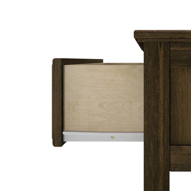 Max & Lily Nightstand with Storage Drawer, Small Wooden Bedside, Side Tables for Bedroom, Walnut
