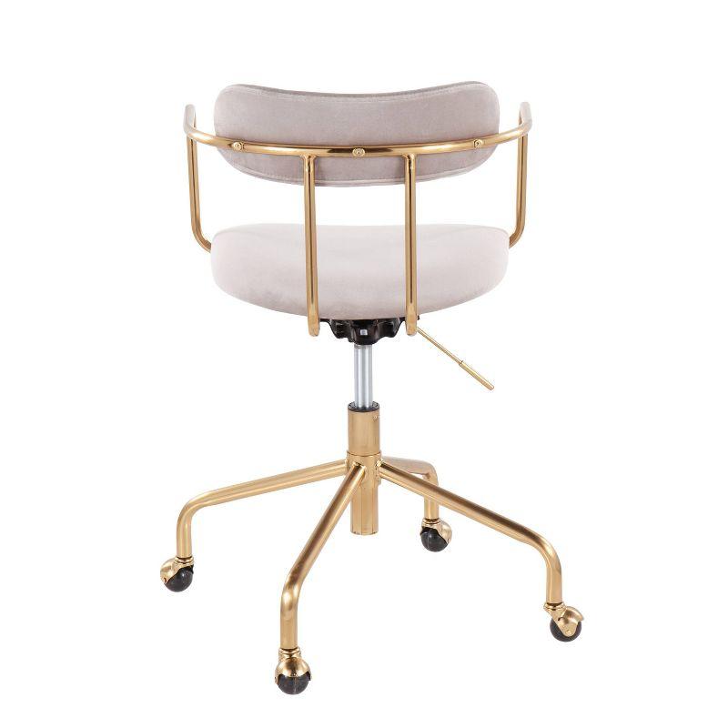 Demi Velvet/Metal Task Chair Gold/Silver - LumiSource