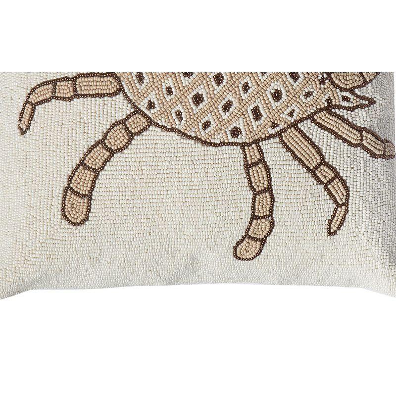C&F Home 16" x 16" Handcrafted Beaded Crab Decorative Accent Throw Pillow