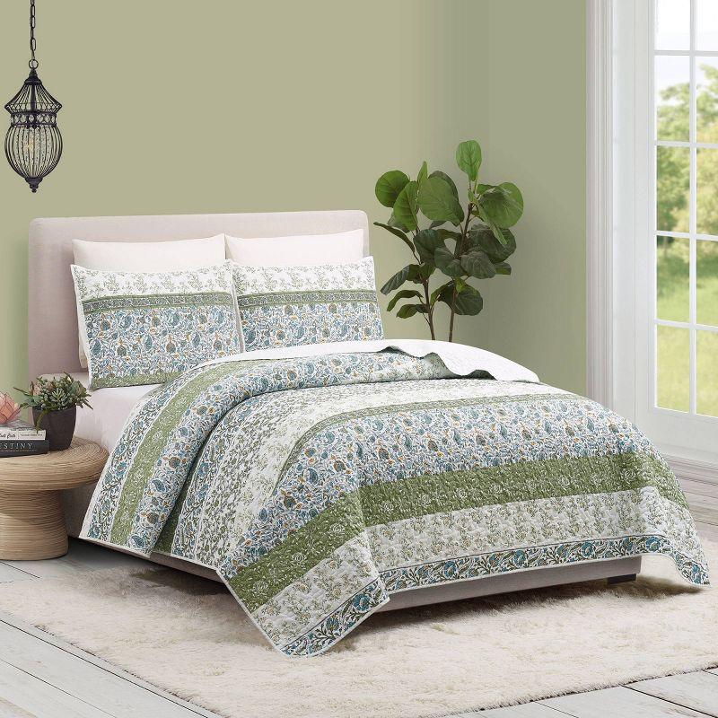 Marseille 3-Piece Microfiber Paisley Quilt Set