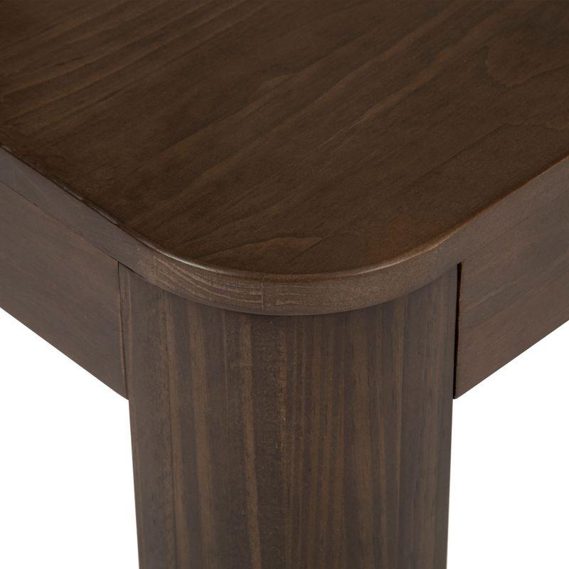 Walnut Pinewood Rectangular Coffee Table with Rounded Edges