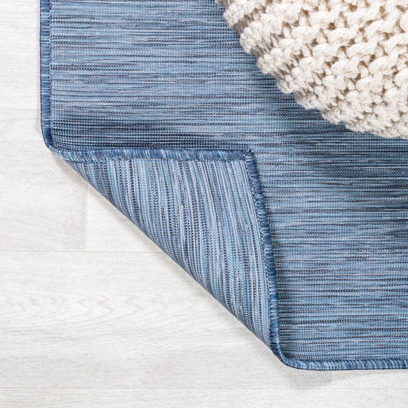 9'x12' Ethan Modern Flatweave Solid  Area Rug, Blue - JONATHAN Y