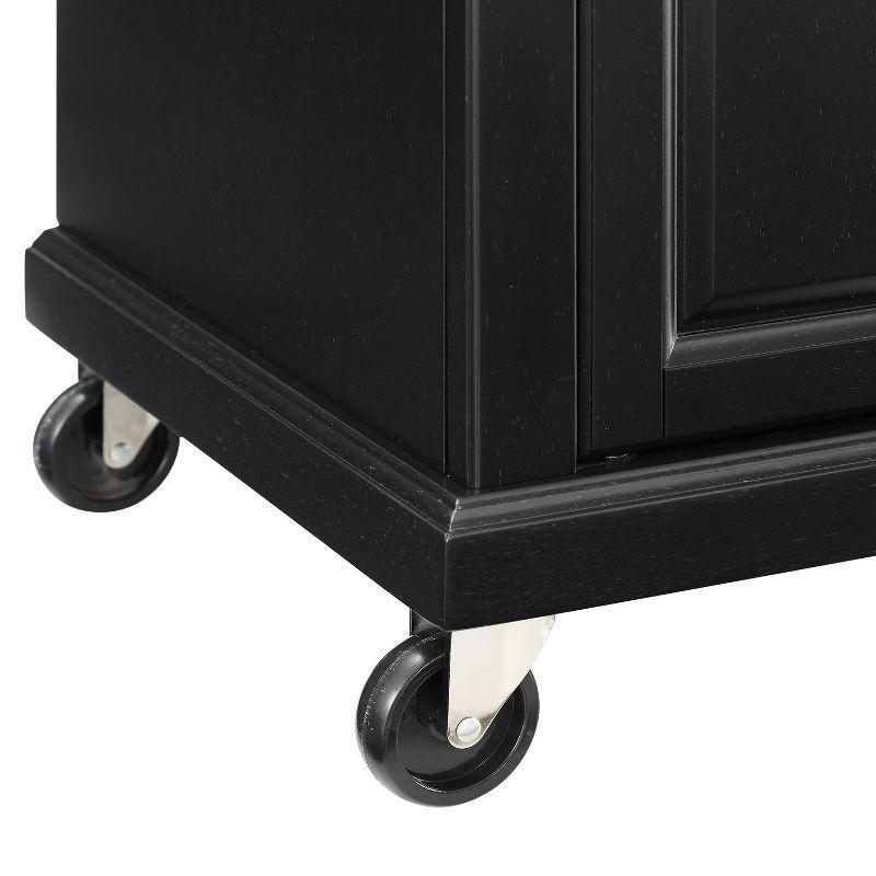 Crosley 42" Avery Kitchen Island/Cart Distressed Black/White Marble: Traditional Style, 6 Shelves, 2 Drawers, Locking Wheels