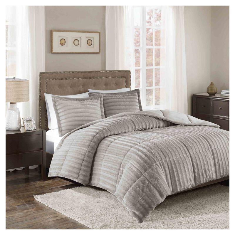 Faux Fur 3 Piece Comforter Set