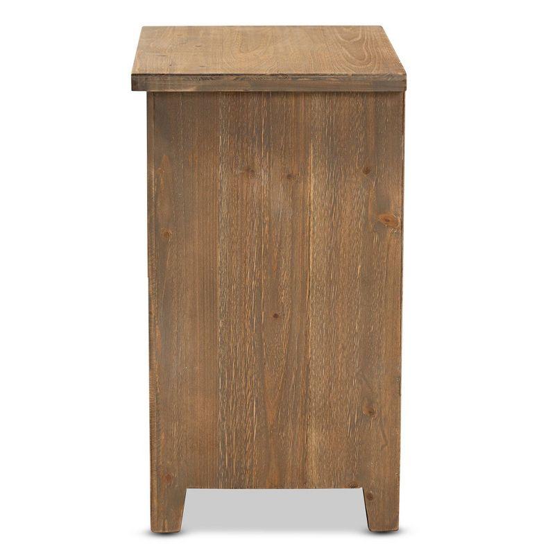 Clement Rustic Medium Oak 2-Drawer Spindle Nightstand