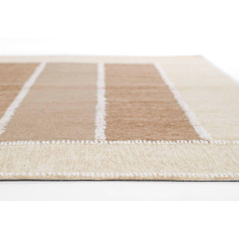 Momeni 5'x8' Archer Aten Geometric Handtufted Area Rug Beige: Wool, Low Pile, Indoor, Classic Pattern, Handmade