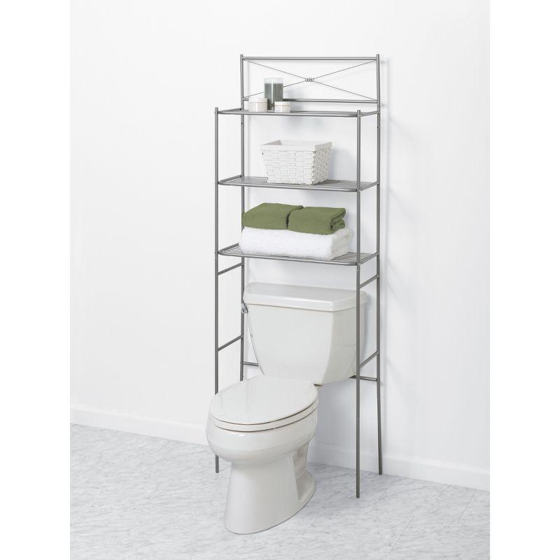 Satin Nickel 3-Shelf Over-the-Toilet Bathroom Spacesaver