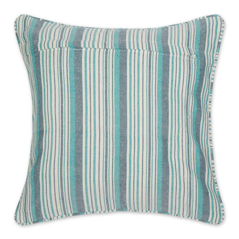 2pc 18"x18" Herringbone Striped Recycled Cotton Square Throw Pillow Cover - Design Imports