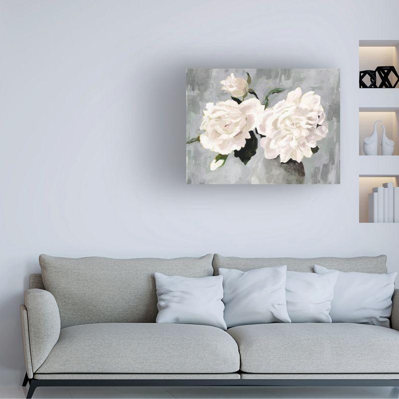 Trademark Fine Art - Victoria Borges  White Blooms in Gray Vase I Canvas Art